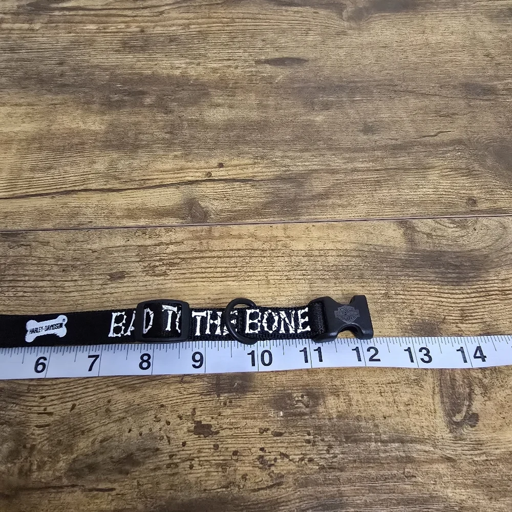 Vintage Harley Davidson 2002 Black 'Bad to the Bone' Dog Collar